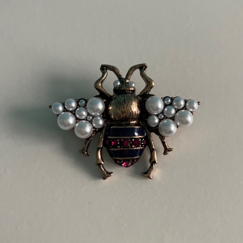 New Imitation Pearls Bee Insect Brooch For Women